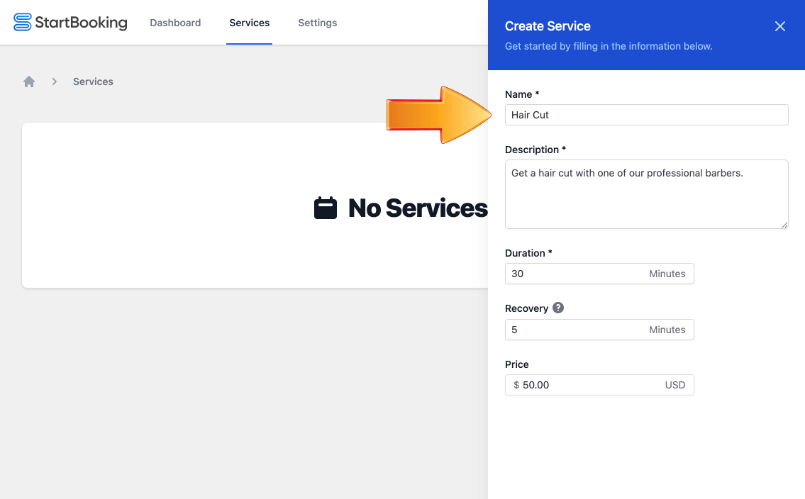 Create services for online scheduling